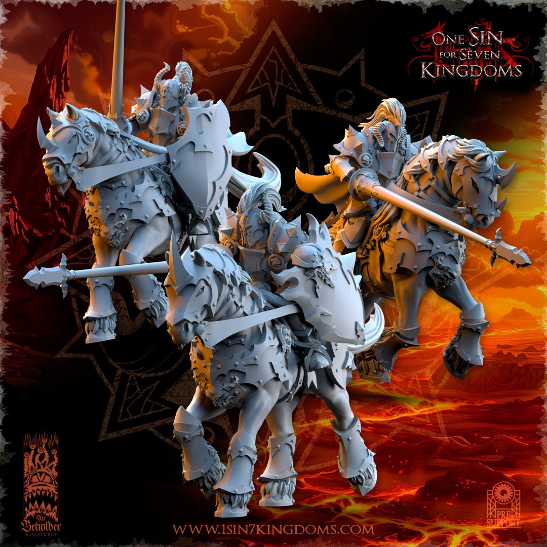 Realms of Mayhem Knight Lancer | The Beholder Miniatures | Compatible with D&D/AoS | Fantasy | Tabletop RPG