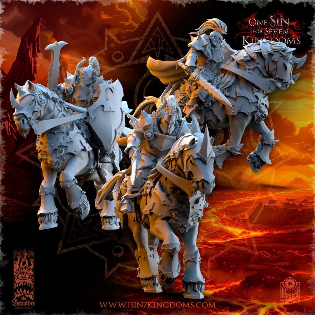 Realms of Mayhem Knight Sword and Shield | The Beholder Miniatures | Compatible with D&D/AoS | Fantasy | Tabletop RPG