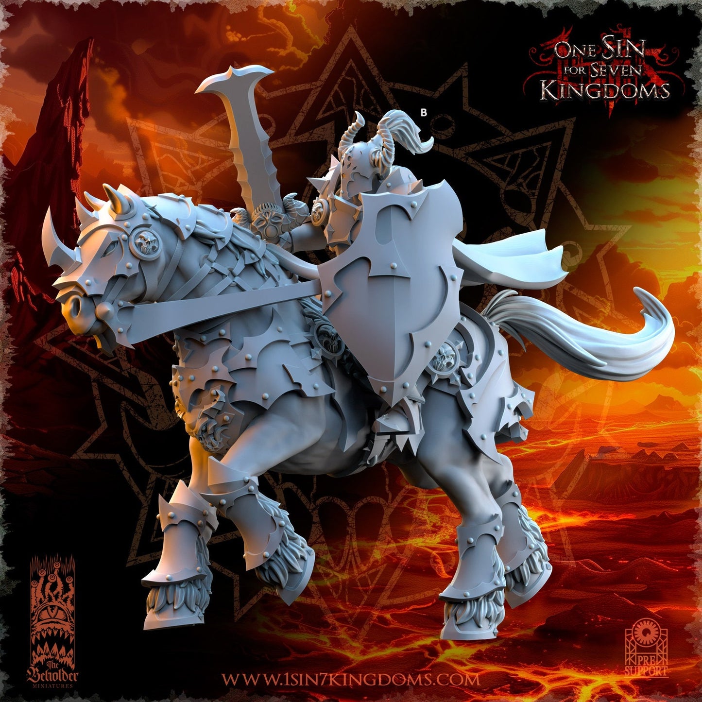 Realms of Mayhem Knight Sword and Shield | The Beholder Miniatures | Compatible with D&D/AoS | Fantasy | Tabletop RPG