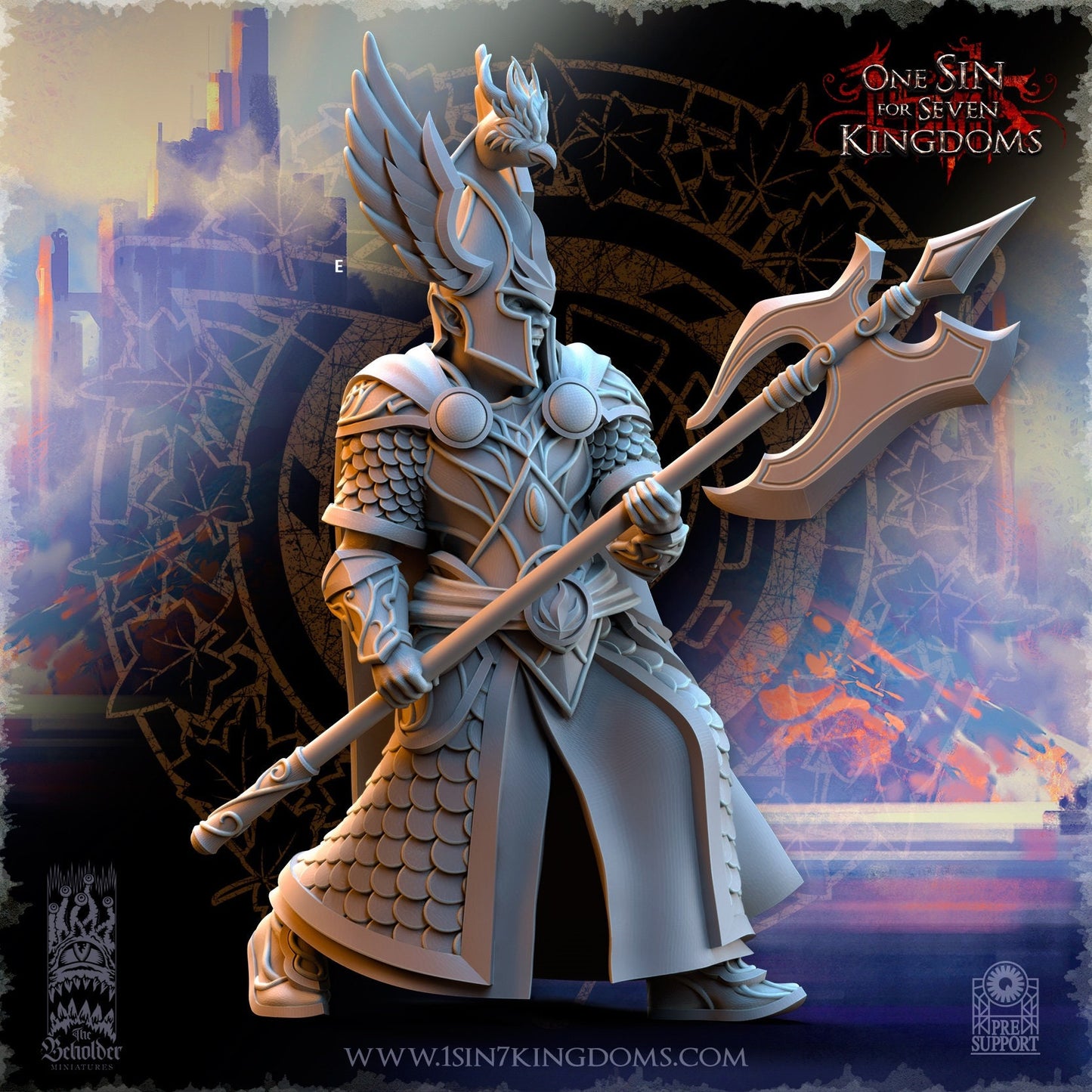 SilverMoor Elf Searing Bird Guardian | The Beholder Miniatures | Compatible with D&D/AoS | Fantasy | Tabletop RPG