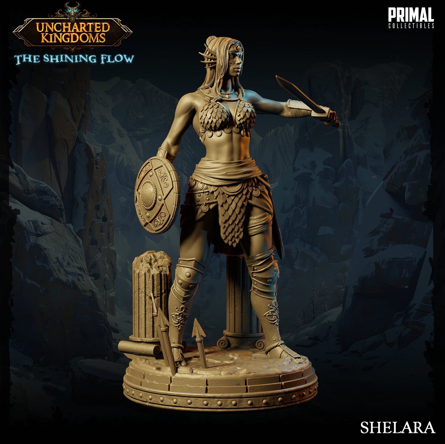 Female Fighter Shelara | Primal Collectibles | Compatible with D&D/AoS | Fantasy