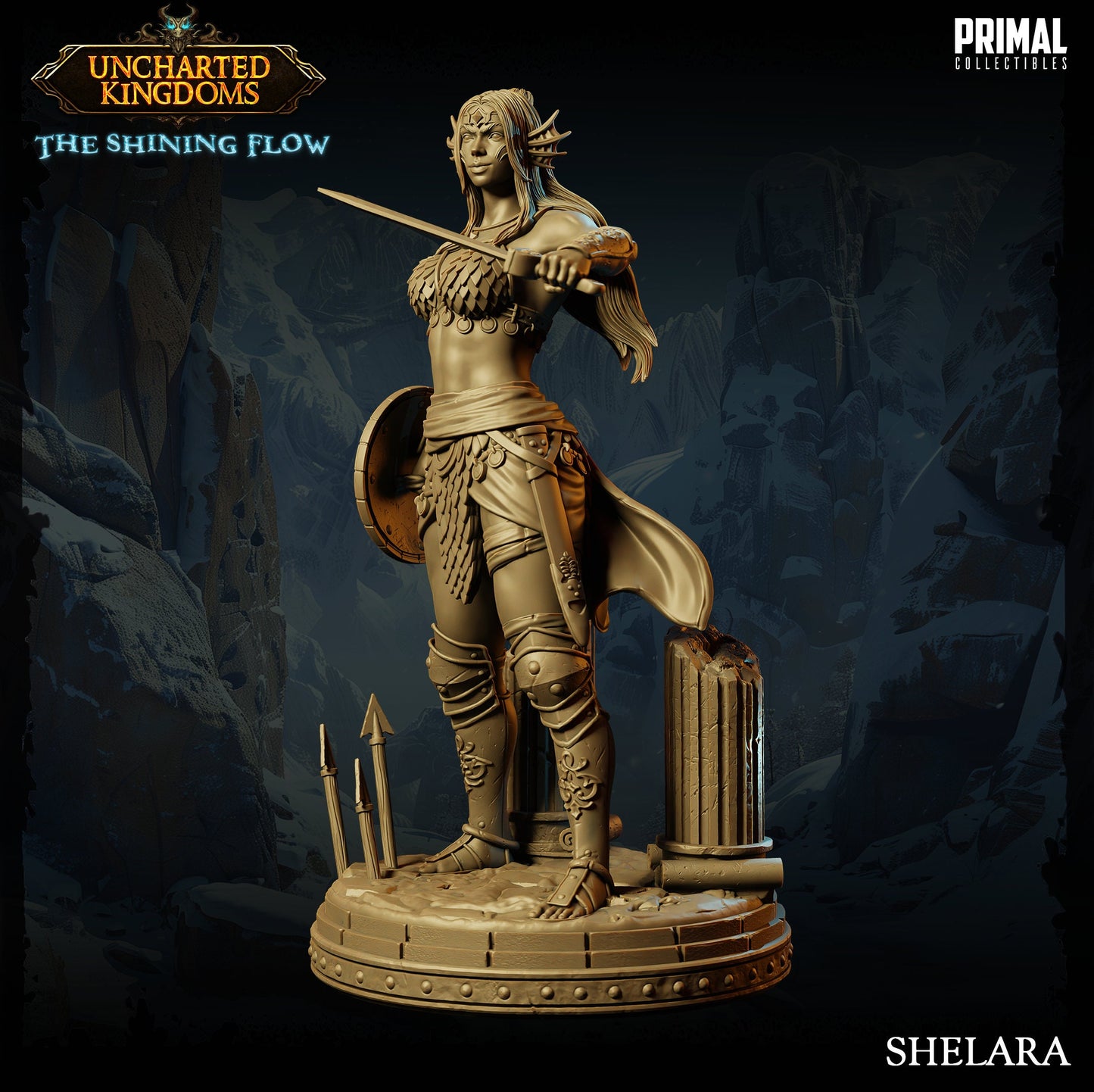 Female Fighter Shelara | Primal Collectibles | Compatible with D&D/AoS | Fantasy