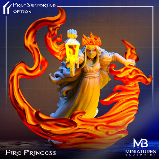 Fire Princess | Miniatures Blueprint | Compatible with D&D/AoS | Fantasy