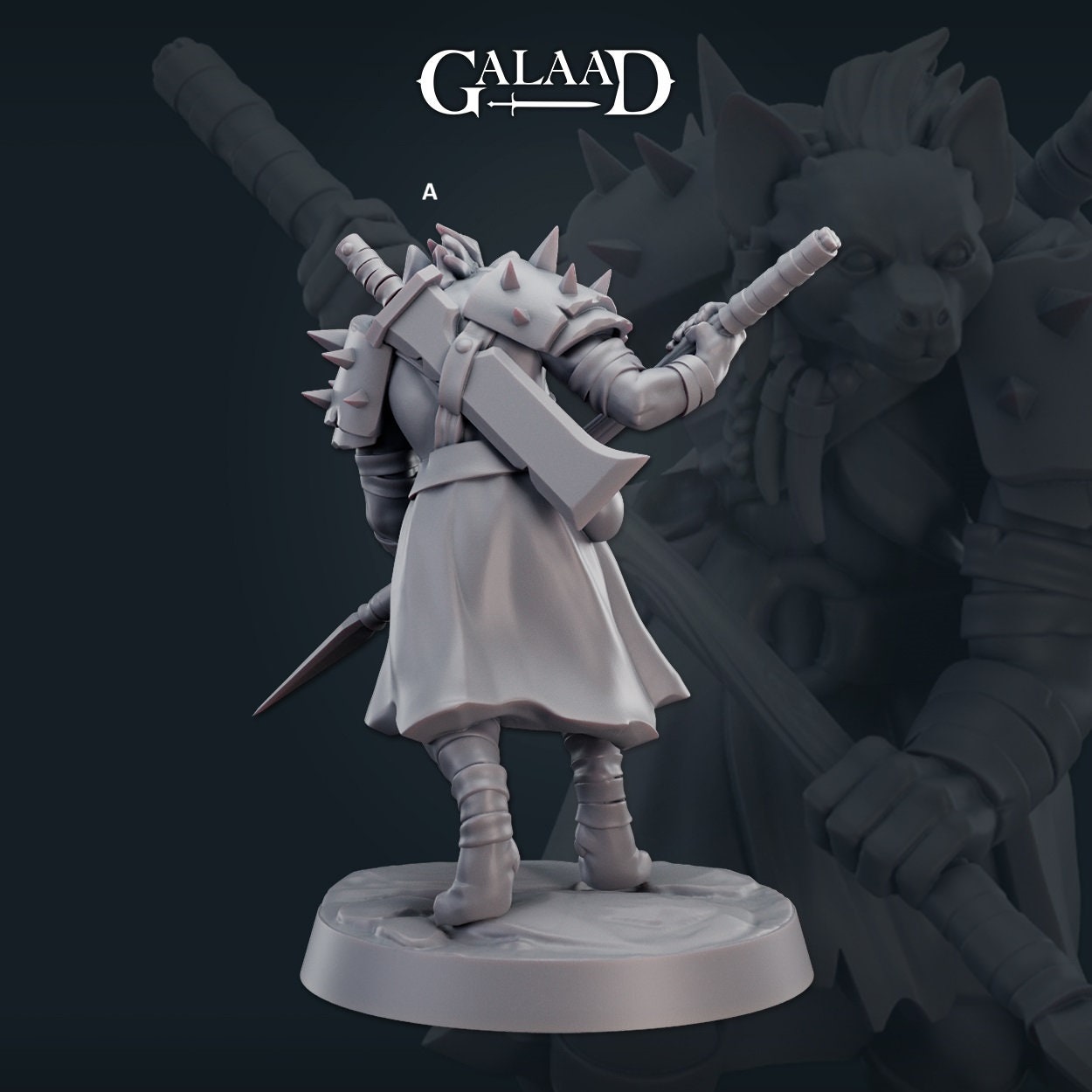 Female Gnoll Warrior | Galaad Miniatures | Compatible with D&D/AoS | Fantasy | Tabletop RPG