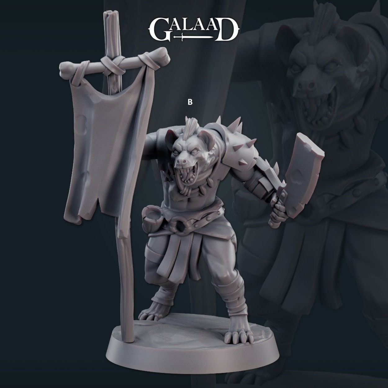 Gnoll Warrior | Galaad Miniatures | Compatible with D&D/AoS | Fantasy | Tabletop RPG