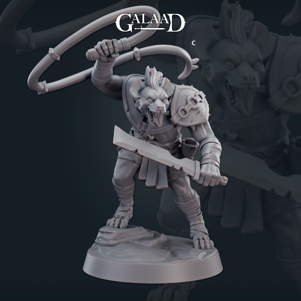 Gnoll Warrior | Galaad Miniatures | Compatible with D&D/AoS | Fantasy | Tabletop RPG