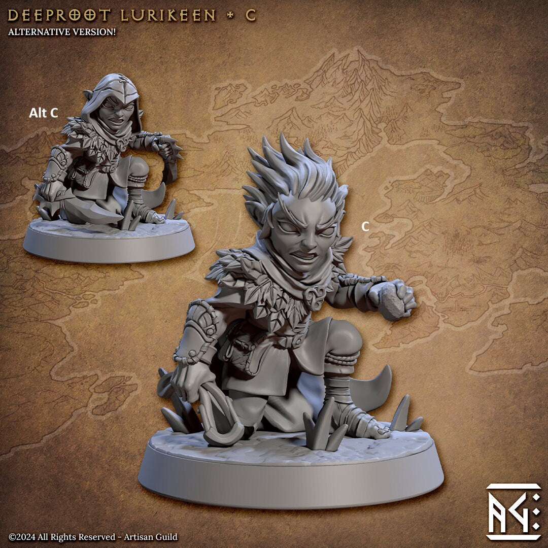 Lurikeen Fighter | Artisan Guild Miniatures | Compatible with D&D/AoS | Fantasy | Tabletop RPG