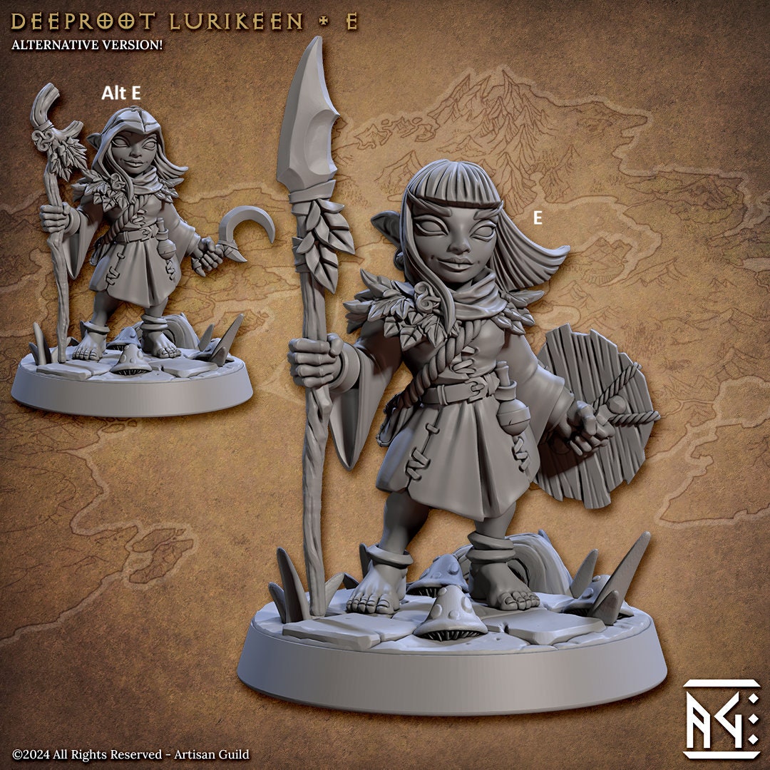 Lurikeen Fighter | Artisan Guild Miniatures | Compatible with D&D/AoS | Fantasy | Tabletop RPG