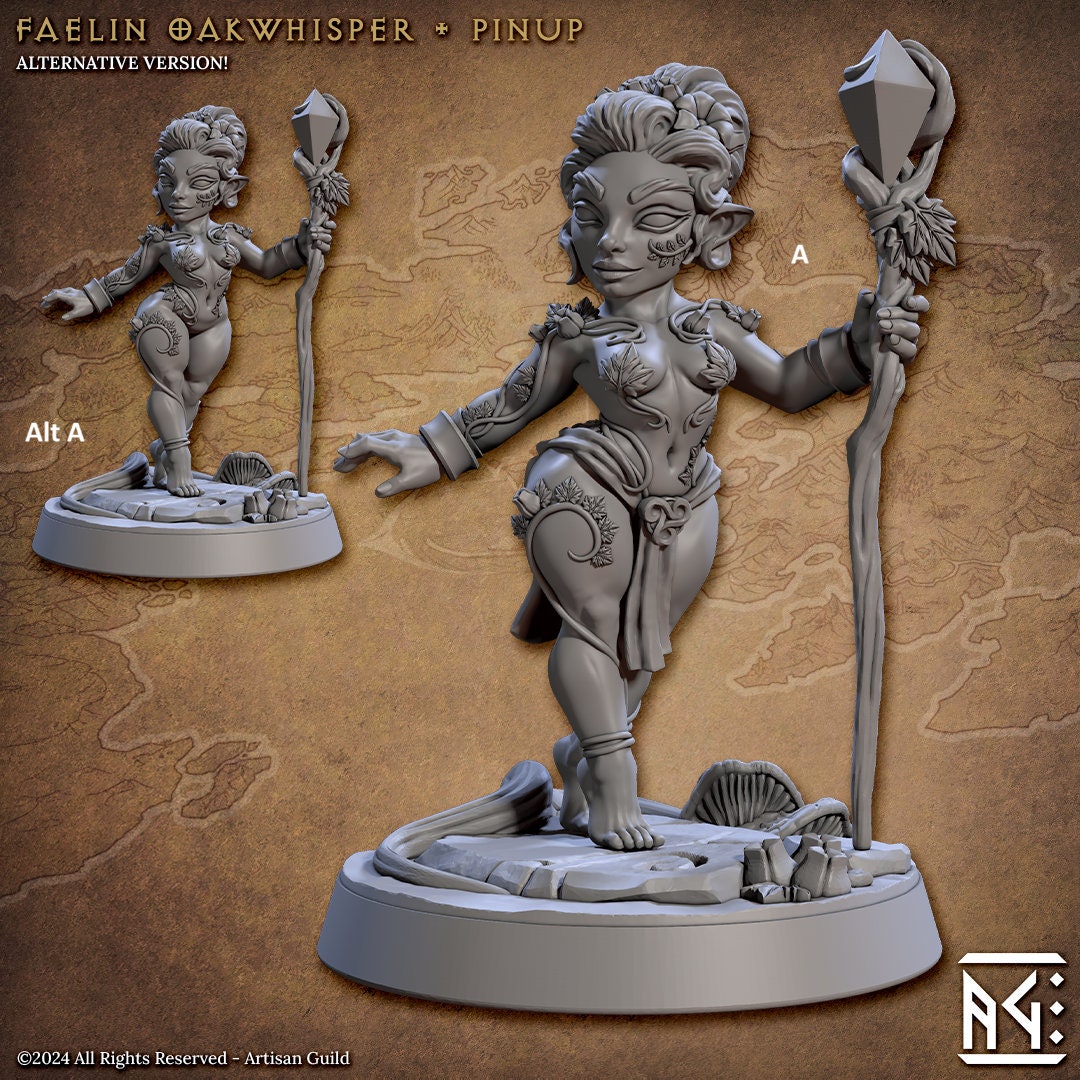Female Lurikeen Wizard | Artisan Guild Miniatures | Compatible with D&D/AoS | Fantasy | Tabletop RPG