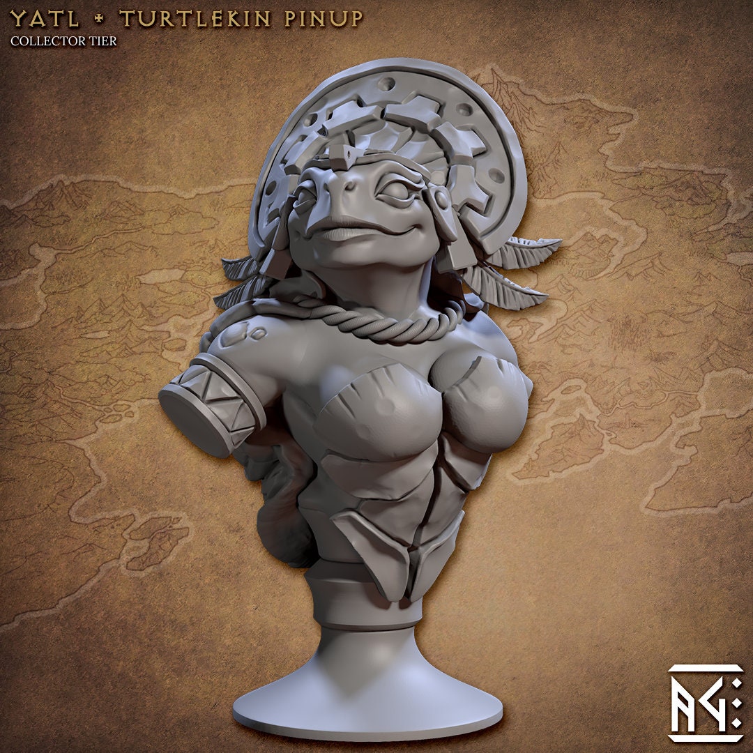 Tortle Female Wizard Yatl Bust | Artisan Guild | Compatible with D&D/AoS | Fantasy