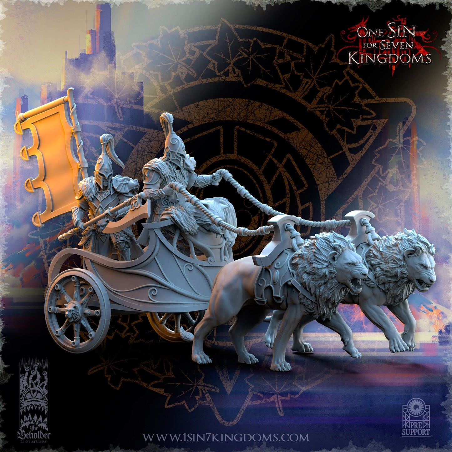 SilverMoor Elf Bear Guardian Chariot | The Beholder Miniatures | Compatible with D&D/AoS | Fantasy | Tabletop RPG