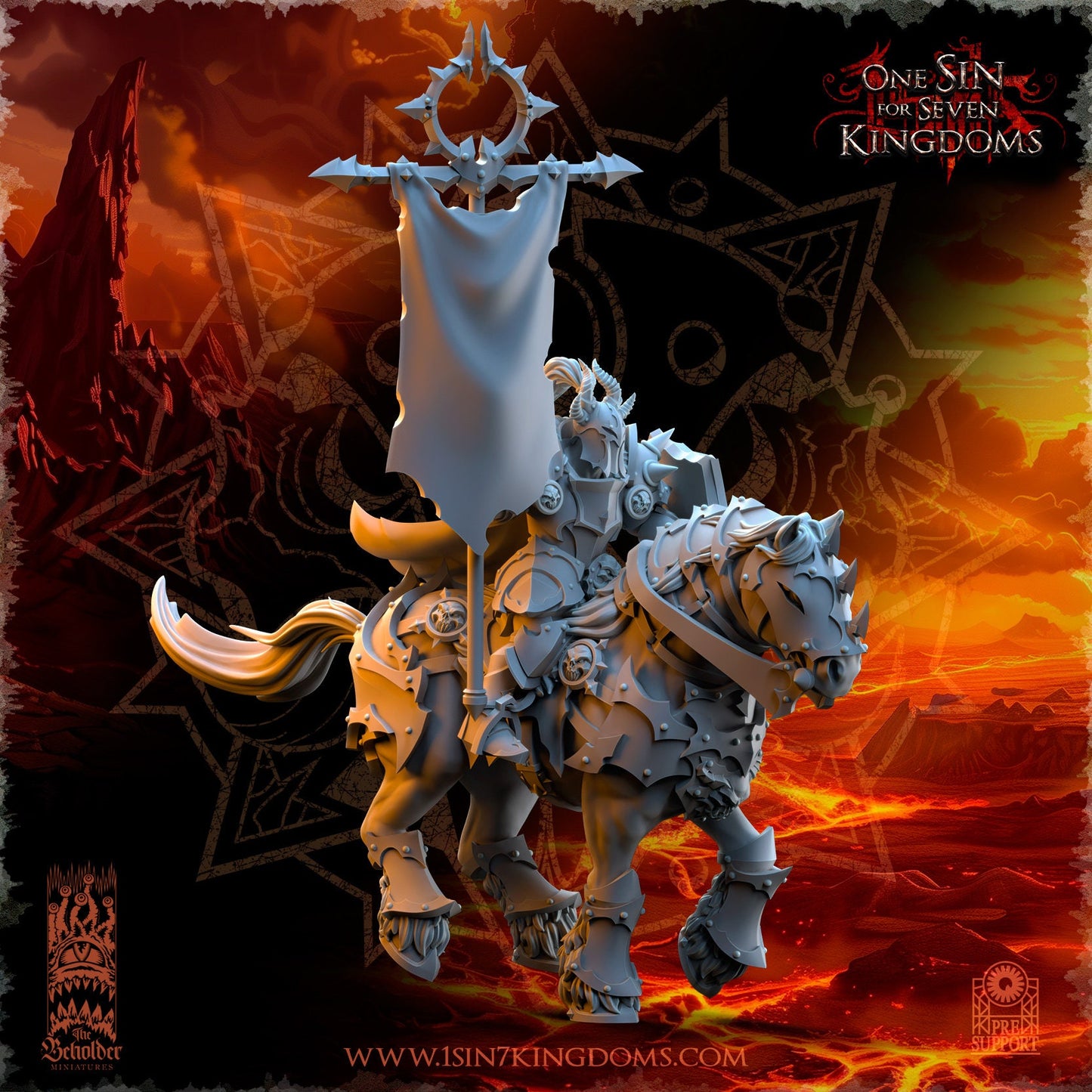 Realms of Mayhem Mounted Command Group Warband Set | The Beholder Miniatures | Compatible with D&D/AoS | Fantasy | Tabletop RPG