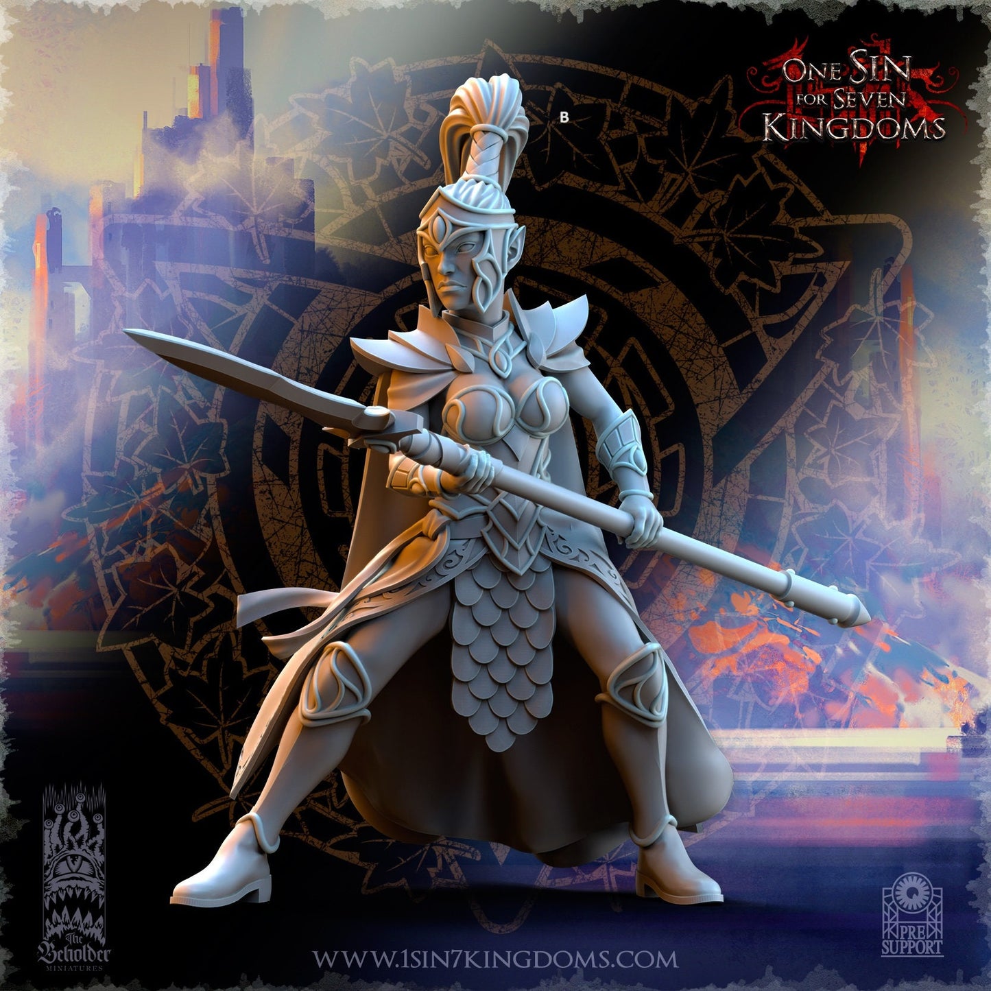 SilverMoor Elf Sisterhood Praetorian | The Beholder Miniatures | Compatible with D&D/AoS | Fantasy | Tabletop RPG