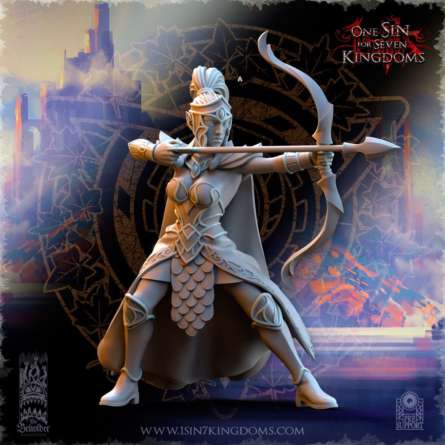 SilverMoor Elf Sisterhood Archer | The Beholder Miniatures | Compatible with D&D/AoS | Fantasy | Tabletop RPG