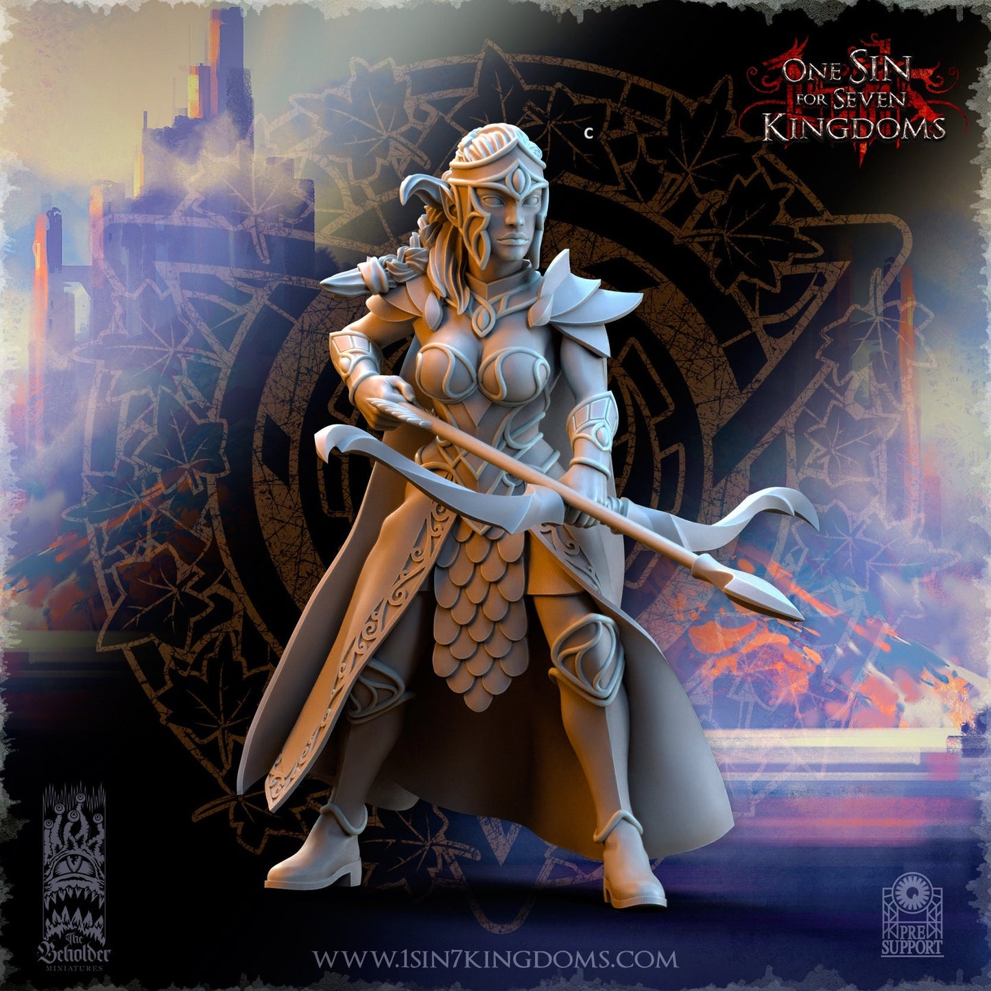 SilverMoor Elf Sisterhood Archer | The Beholder Miniatures | Compatible with D&D/AoS | Fantasy | Tabletop RPG