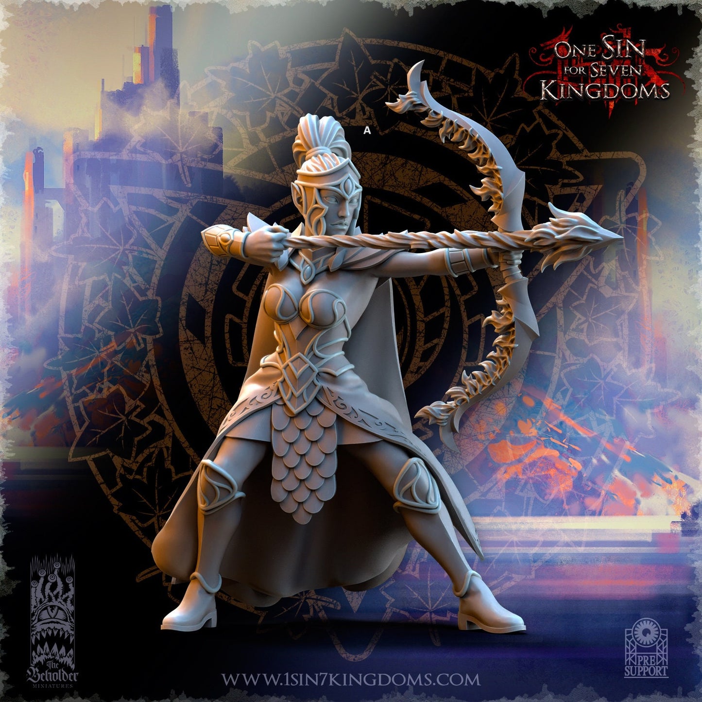 SilverMoor Elf Sisterhood Magic Archer | The Beholder Miniatures | Compatible with D&D/AoS | Fantasy | Tabletop RPG