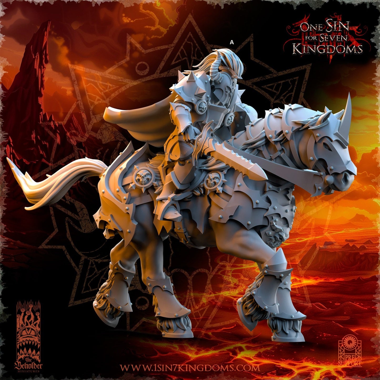 Realms of Mayhem Knight Sword and Shield | The Beholder Miniatures | Compatible with D&D/AoS | Fantasy | Tabletop RPG
