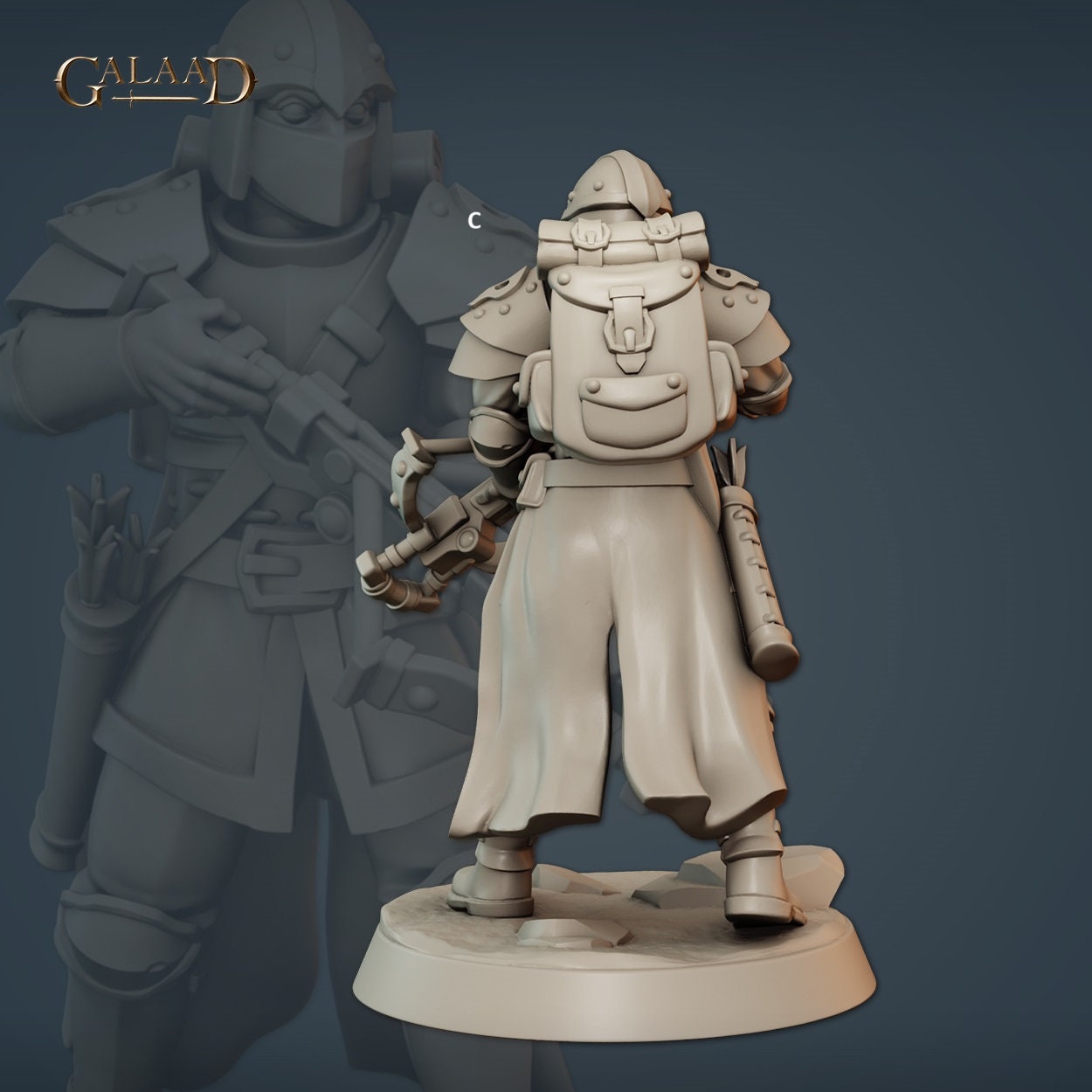 Human Vanguard Crossbow | Galaad Miniatures | Compatible with D&D/AoS | Fantasy | Tabletop RPG