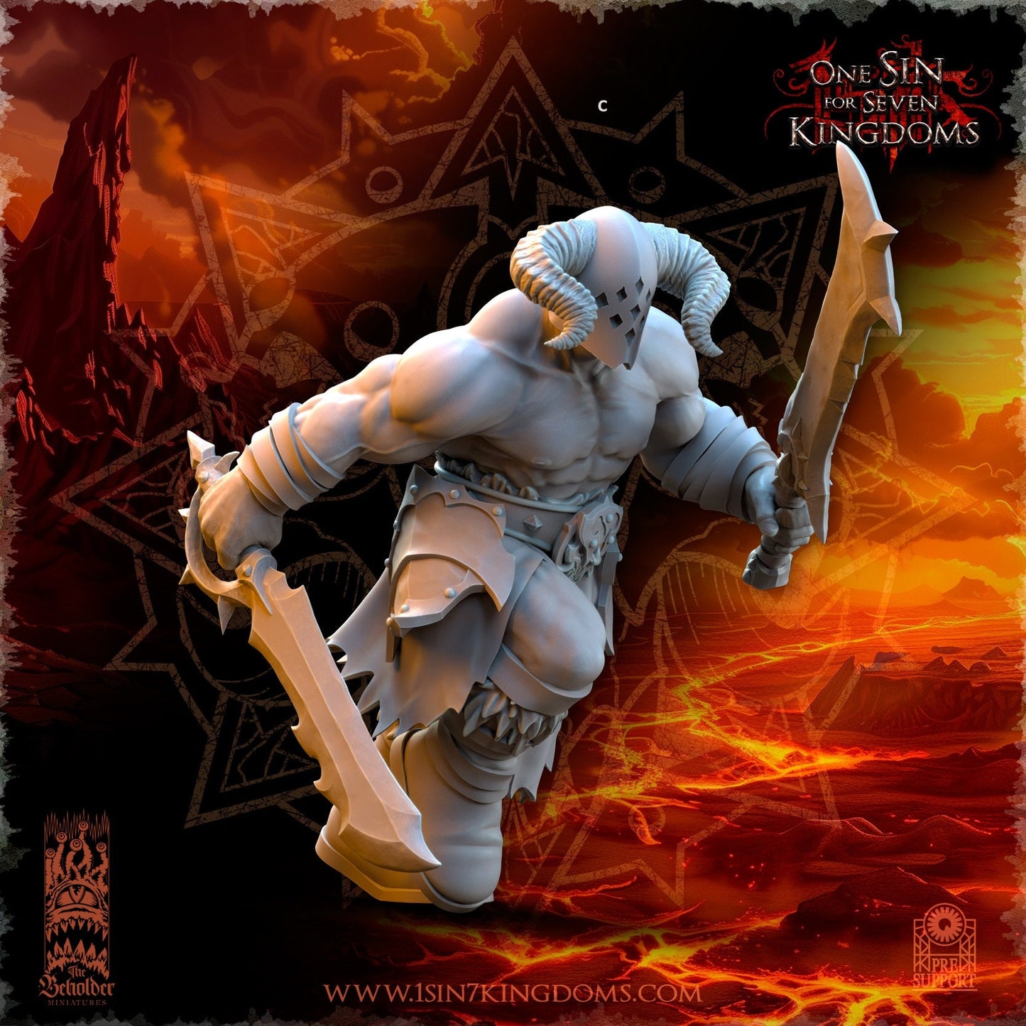 Realms of Mayhem Marauders Dual Wielding Warband Set | The Beholder Miniatures | Compatible with D&D/AoS | Fantasy | Tabletop RPG