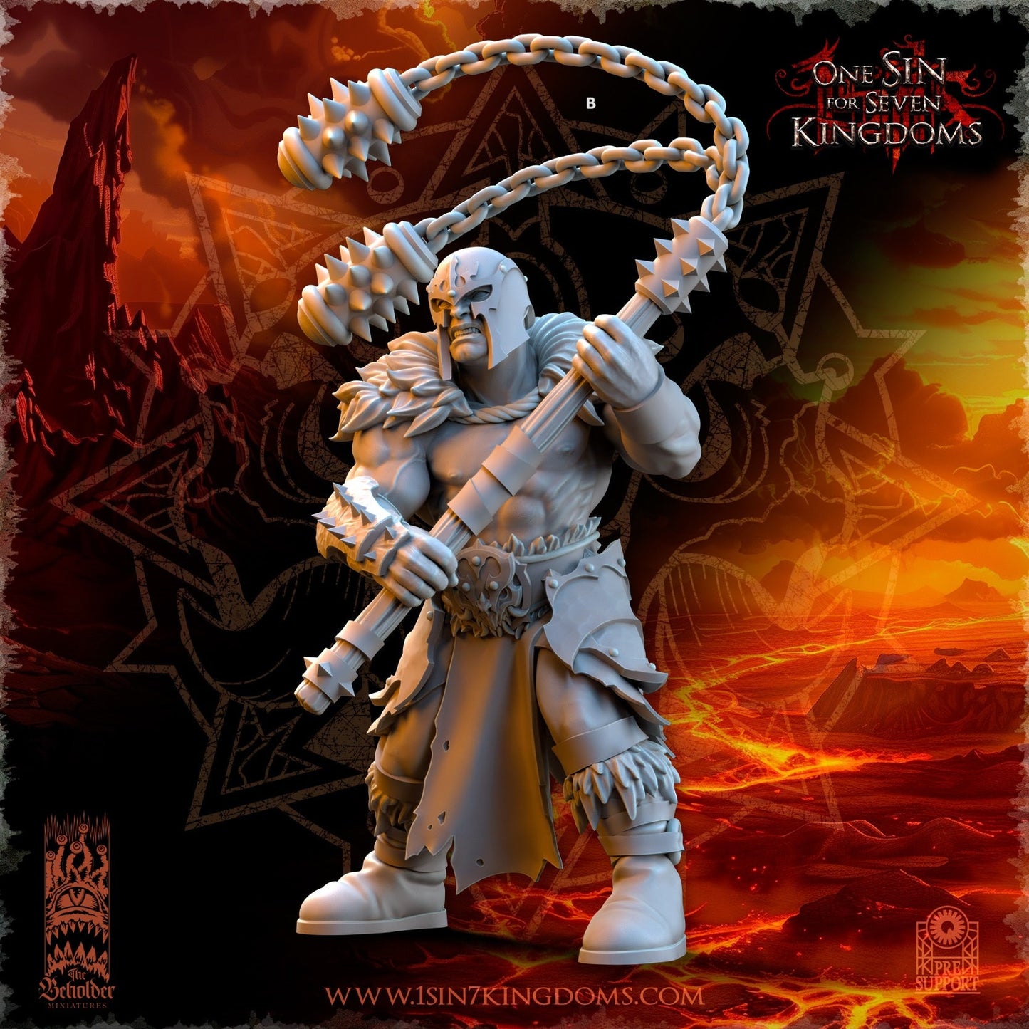 Realms of Mayhem Marauders with Flails Warband Set | The Beholder Miniatures | Compatible with D&D/AoS | Fantasy | Tabletop RPG