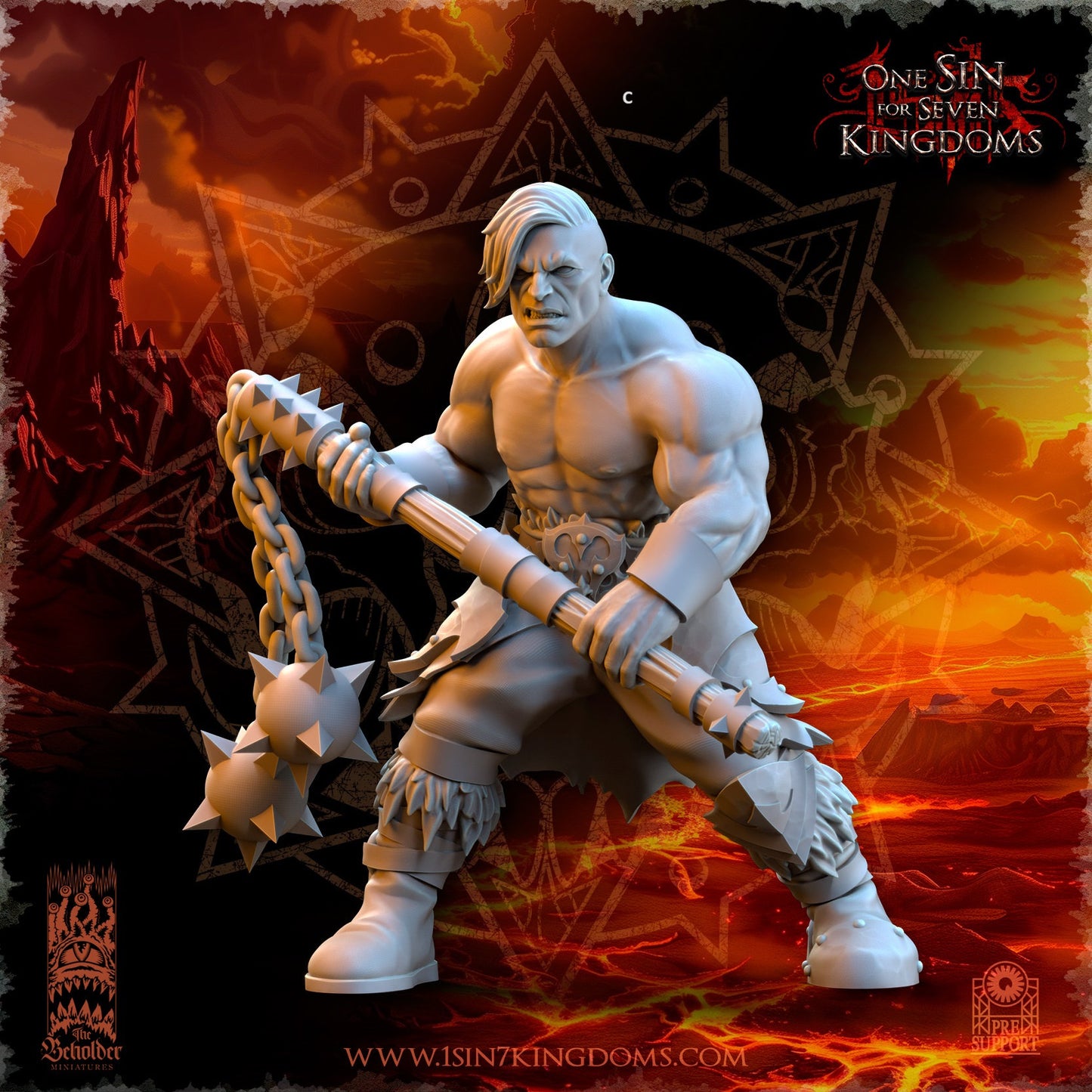Realms of Mayhem Marauders with Flails Warband Set | The Beholder Miniatures | Compatible with D&D/AoS | Fantasy | Tabletop RPG