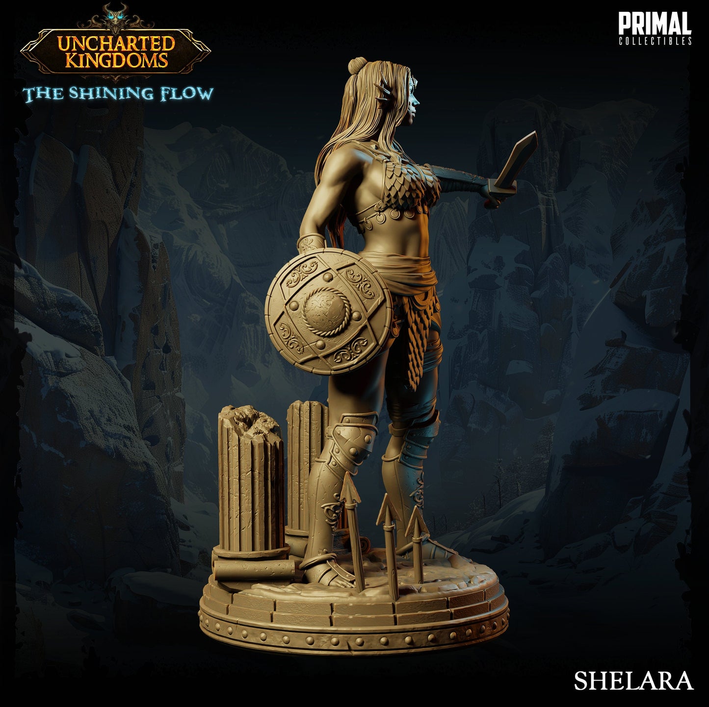 Female Fighter Shelara | Primal Collectibles | Compatible with D&D/AoS | Fantasy
