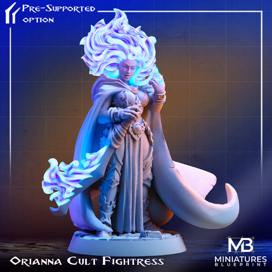 Female Fire Mage Orianna | Miniatures Blueprint | Compatible with D&D/AoS | Fantasy