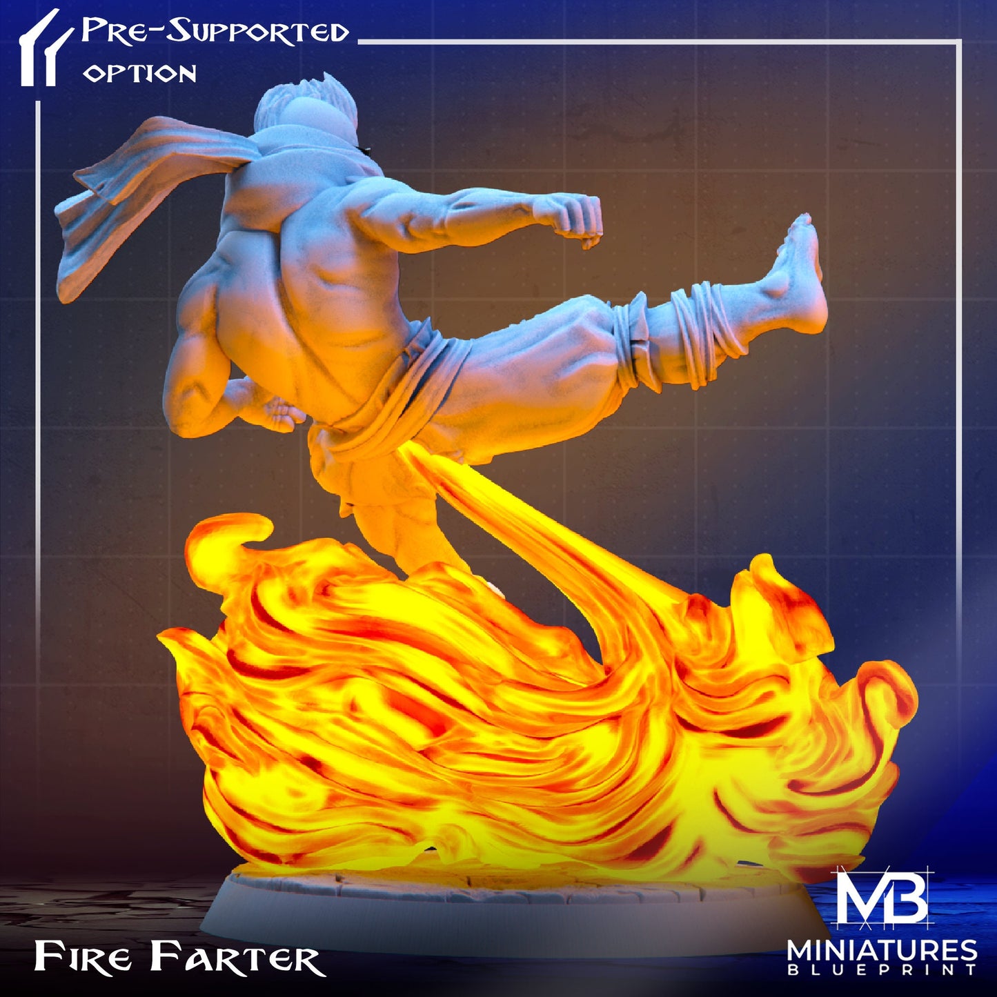 Fire Farter Fighter | Miniatures Blueprint | Compatible with D&D/AoS | Fantasy