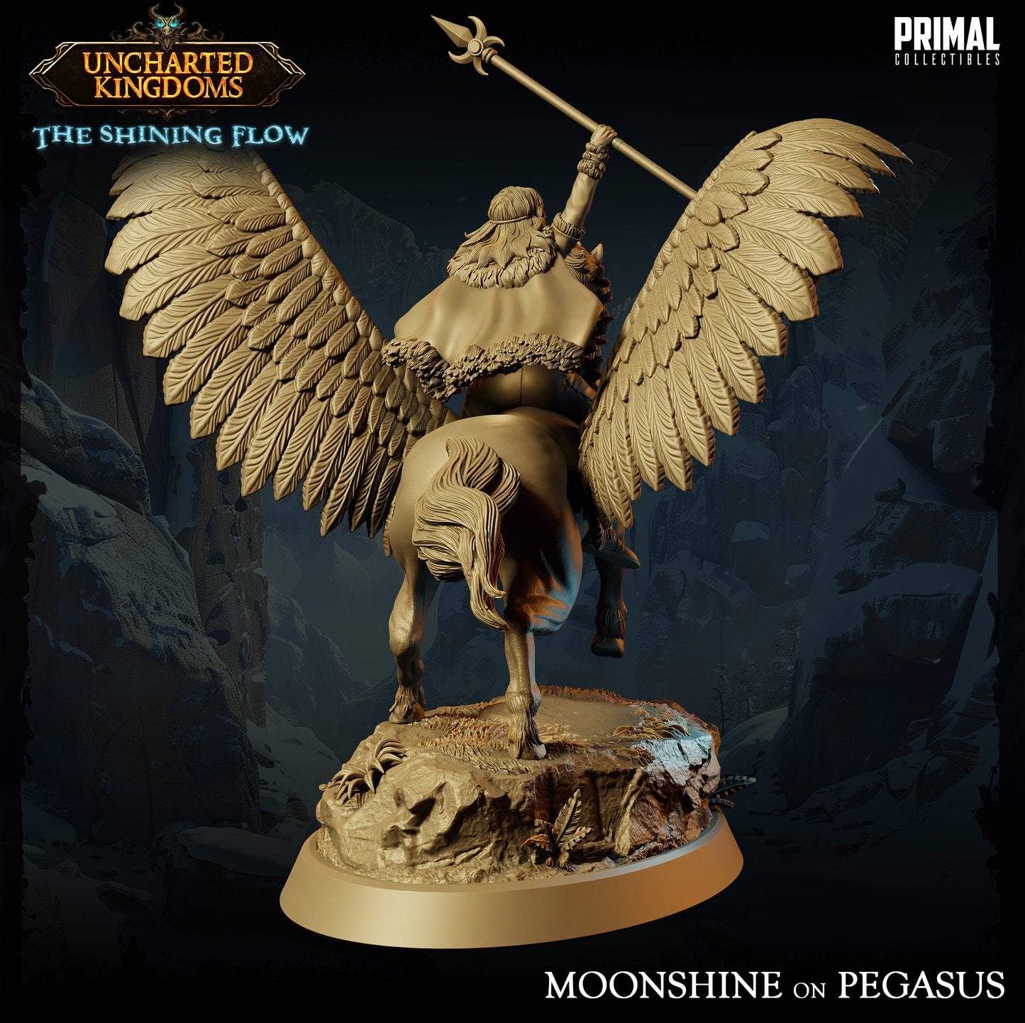 a statue of a man on a horse with wings