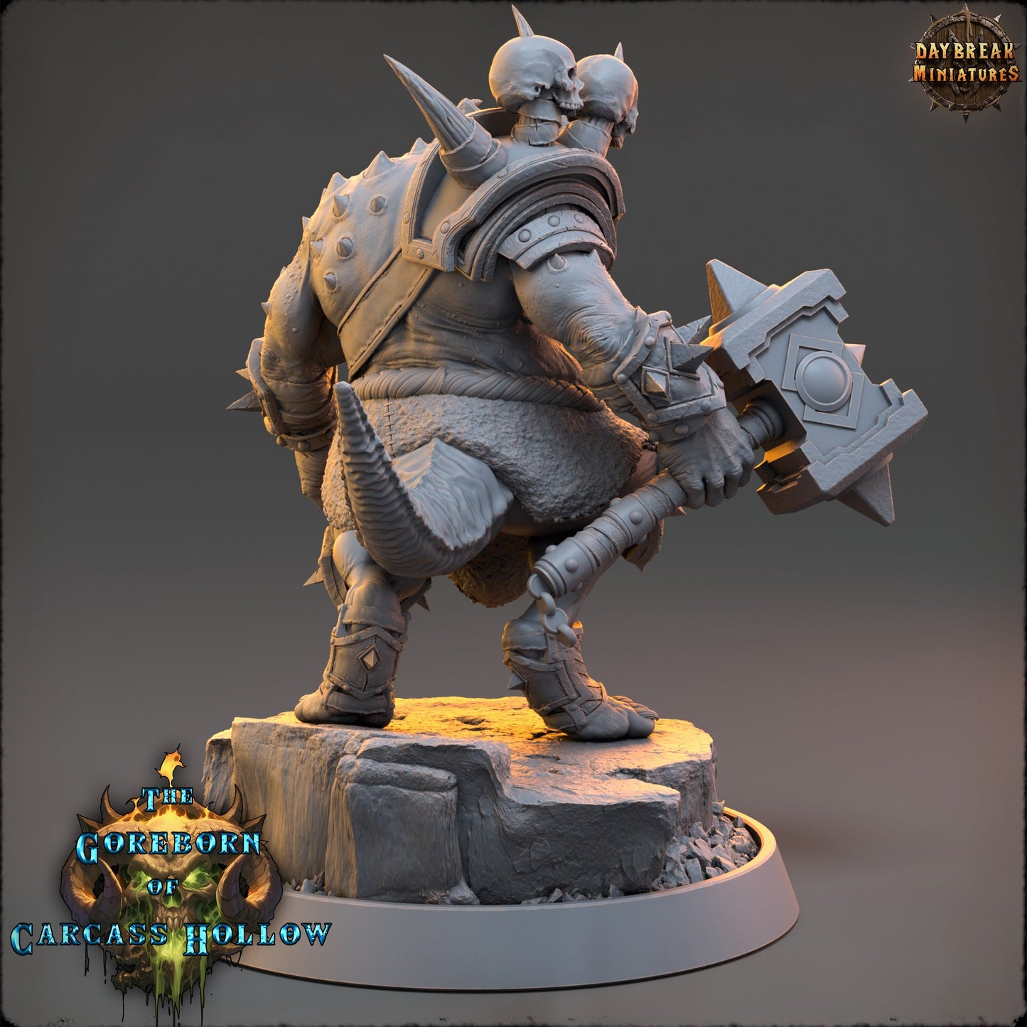 Goreborn Butcher Myrath Spikeskull | DayBreak Miniatures | Compatible with D&D/AOS | Fantasy | Tabletop