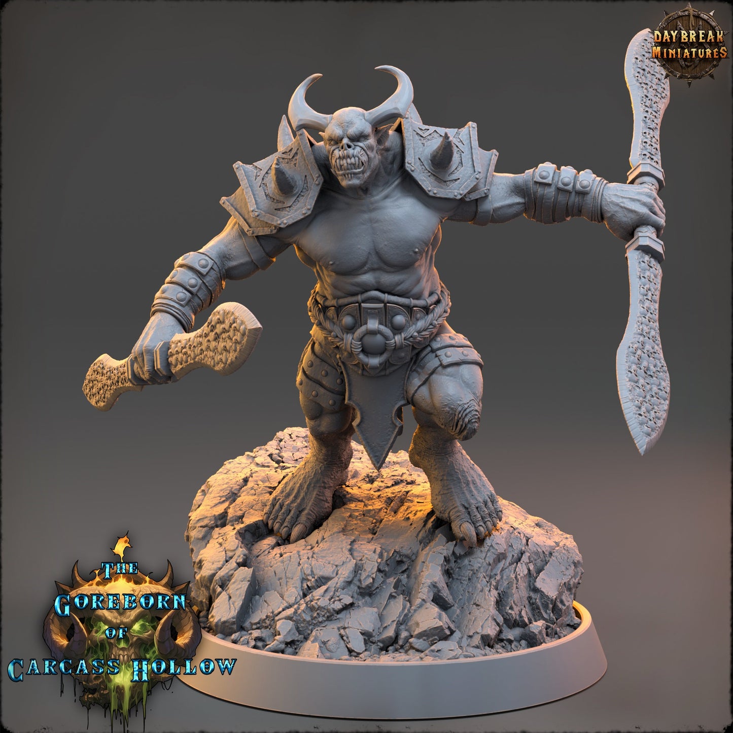 Goreborn Barbarian Syathar Nolko | DayBreak Miniatures | Compatible with D&D/AOS | Fantasy | Tabletop