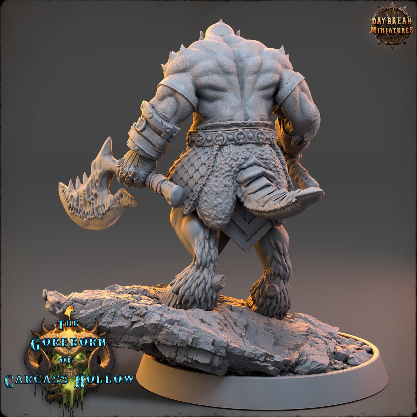 Goreborn Pit Warrior Thalrak Rynor | DayBreak Miniatures | Compatible with D&D/AOS | Fantasy | Tabletop