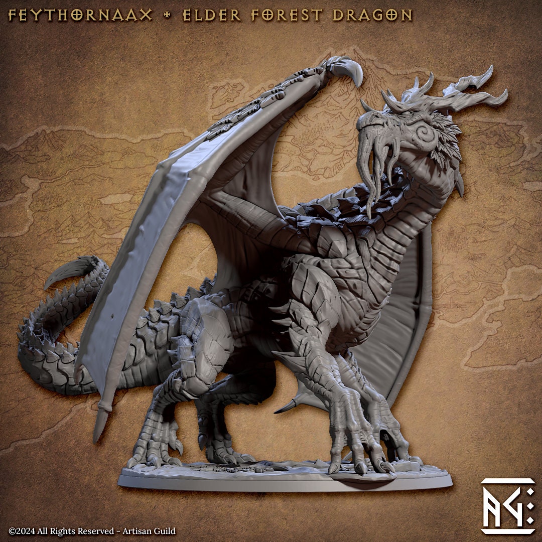 Elder Forest Dragon Feythornaax | Artisan Guild Miniatures | Compatible with D&D/AoS | Fantasy | Tabletop RPG