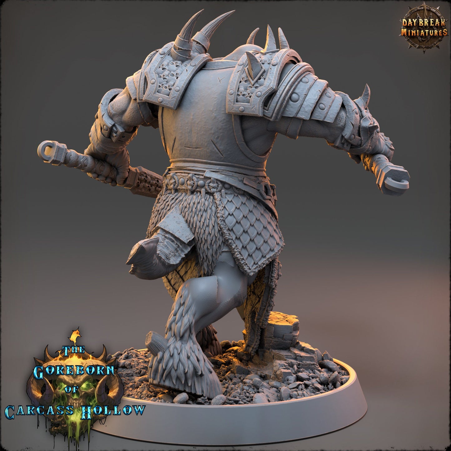 Goreborn Barbarian Varnyx Tzlak | DayBreak Miniatures | Compatible with D&D/AOS | Fantasy | Tabletop