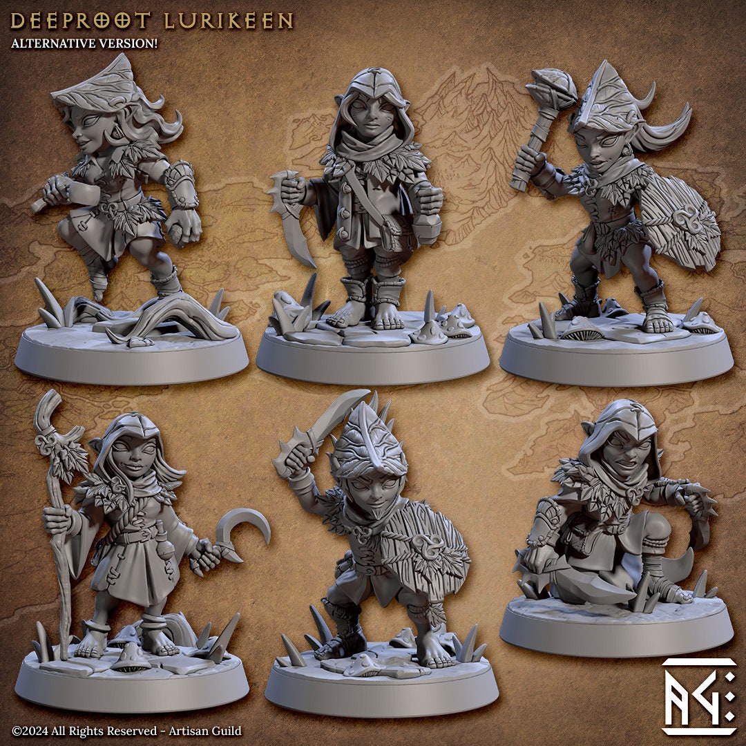 Lurikeen Fighter | Artisan Guild Miniatures | Compatible with D&D/AoS | Fantasy | Tabletop RPG
