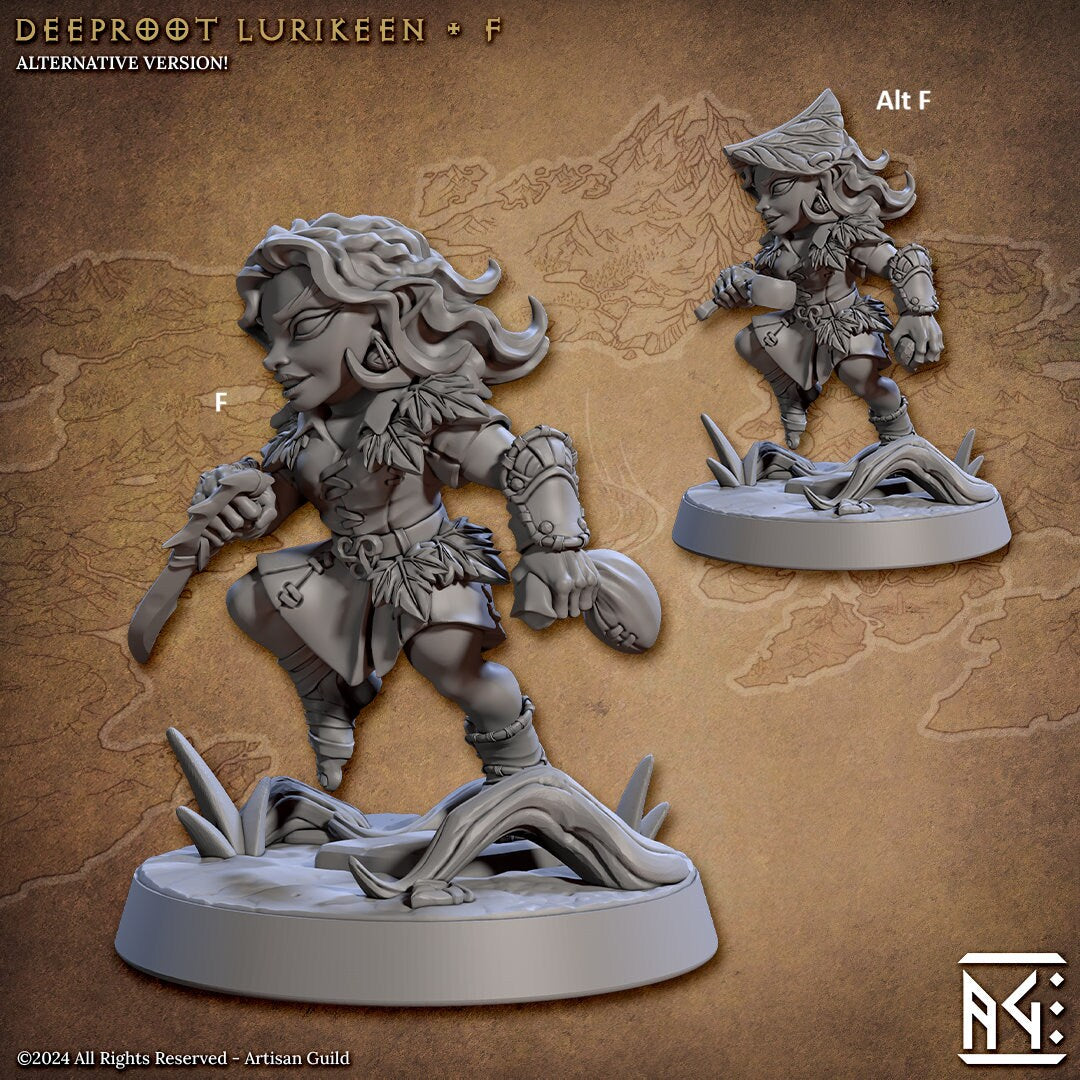 Lurikeen Fighter | Artisan Guild Miniatures | Compatible with D&D/AoS | Fantasy | Tabletop RPG