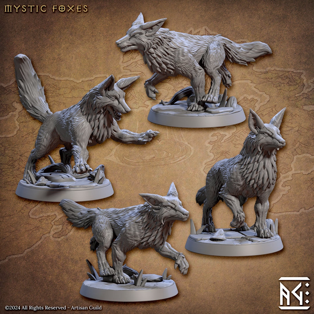 Lurikeen Fox Rider Warrior | Artisan Guild Miniatures | Compatible with D&D/AoS | Fantasy | Tabletop RPG
