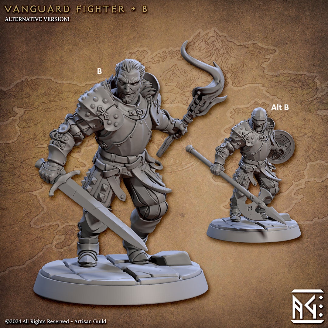 Vanguard Fighters | Artisan Guild Miniatures | Compatible with D&D/AoS | Fantasy | Tabletop RPG