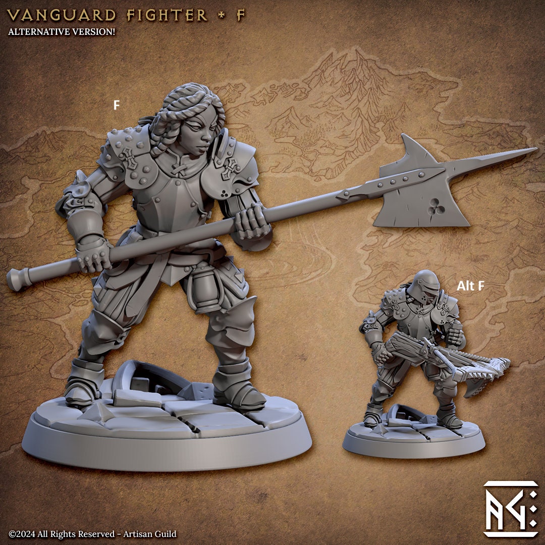 Vanguard Fighters | Artisan Guild Miniatures | Compatible with D&D/AoS | Fantasy | Tabletop RPG