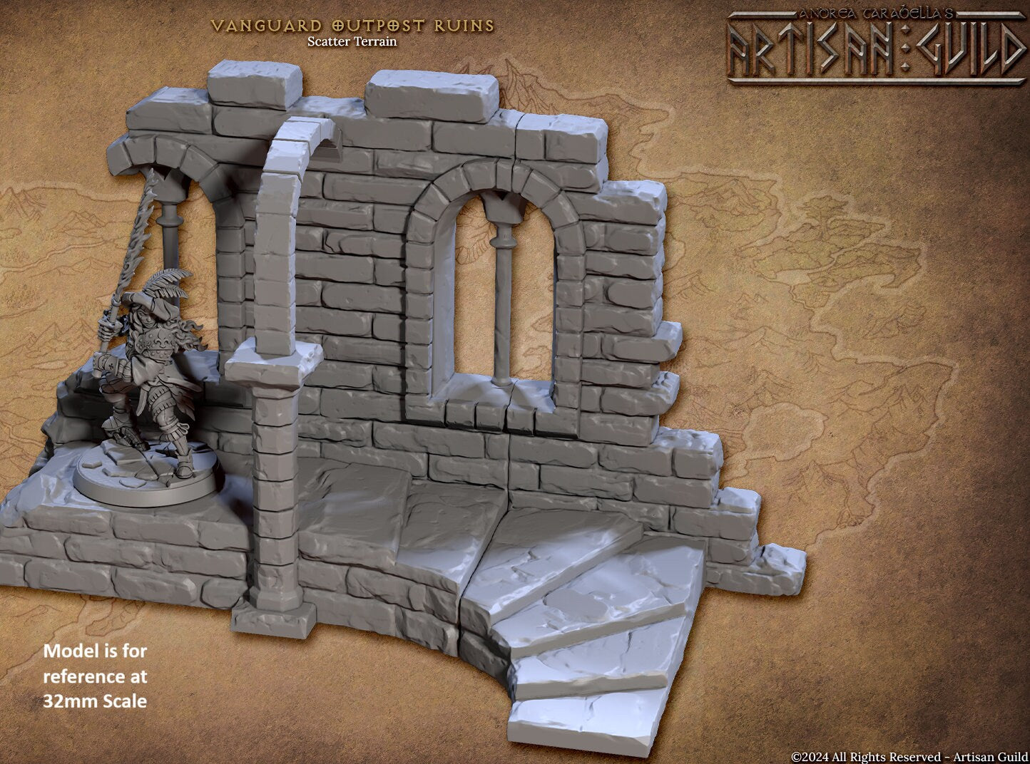 Outpost Ruins Terrain | Artisan Guild Miniatures | Compatible with D&D/AoS | Fantasy | Tabletop RPG