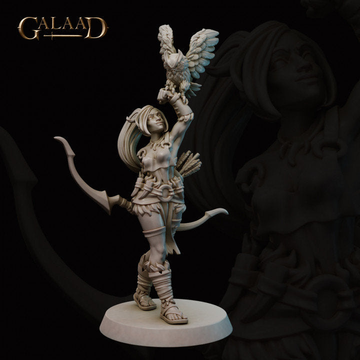 a statue of a woman with an eagle on her arm