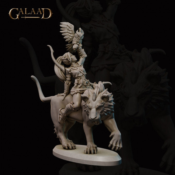 a statue of a man riding on a lion