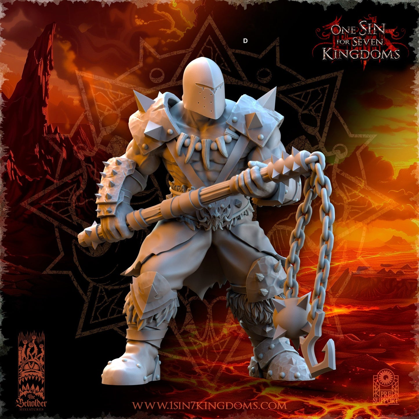 Realms of Mayhem Marauders with Flails Warband Set | The Beholder Miniatures | Compatible with D&D/AoS | Fantasy | Tabletop RPG
