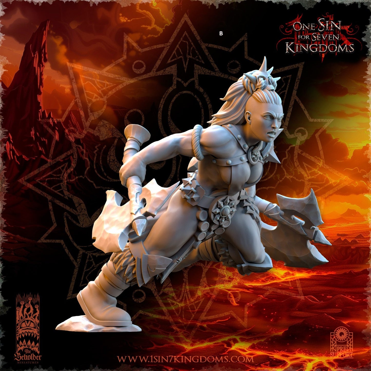 Realms of Mayhem Female Marauders Dual Wielding Warband Set | The Beholder Miniatures | Compatible with D&D/AoS | Fantasy | Tabletop RPG