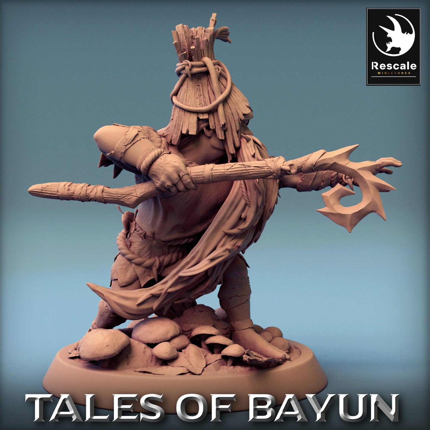 Bayun Druid Attack | Rescale Miniatures | Compatible with D&D/AoS | Fantasy | Tabletop RPG