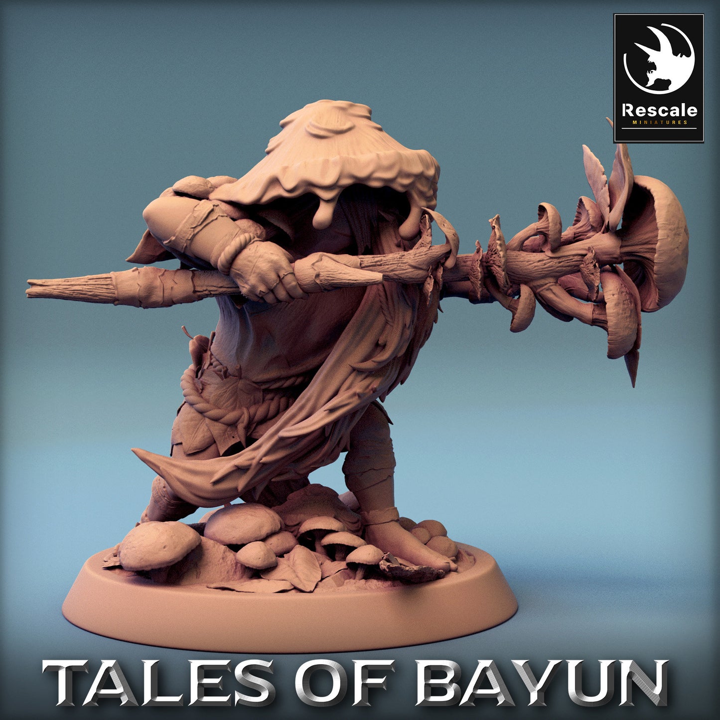 Bayun Druid Mushroom Hat Attack | Rescale Miniatures | Compatible with D&D/AoS | Fantasy | Tabletop RPG