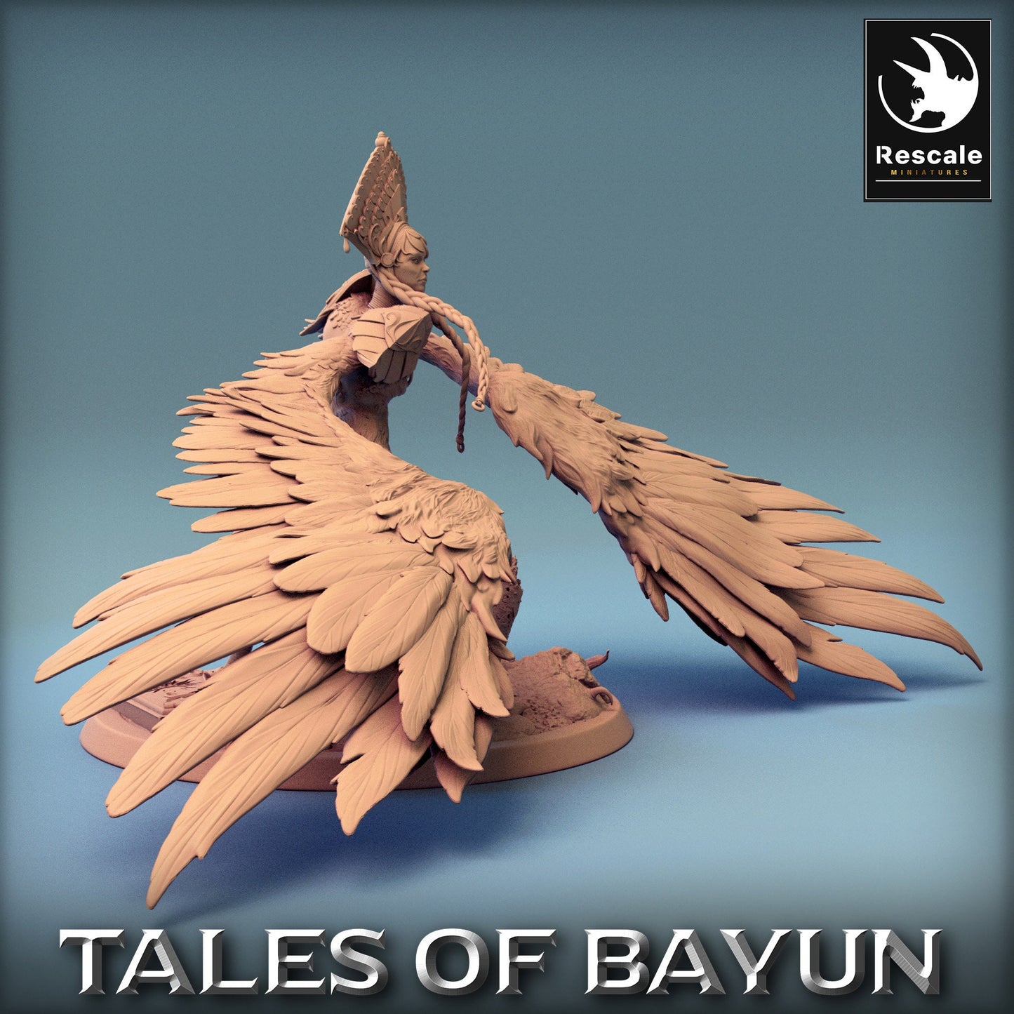 Bayun Harpie with Helmet Parry Alt | Rescale Miniatures | Compatible with D&D/AoS | Fantasy | Tabletop RPG