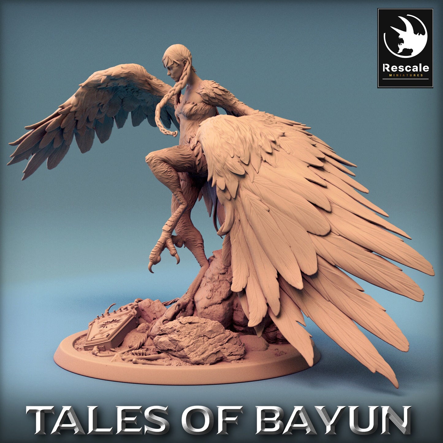 Bayun Harpie Slide | Rescale Miniatures | Compatible with D&D/AoS | Fantasy | Tabletop RPG