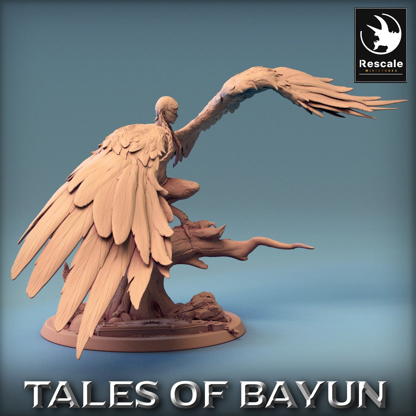 Bayun Harpie Stand | Rescale Miniatures | Compatible with D&D/AoS | Fantasy | Tabletop RPG
