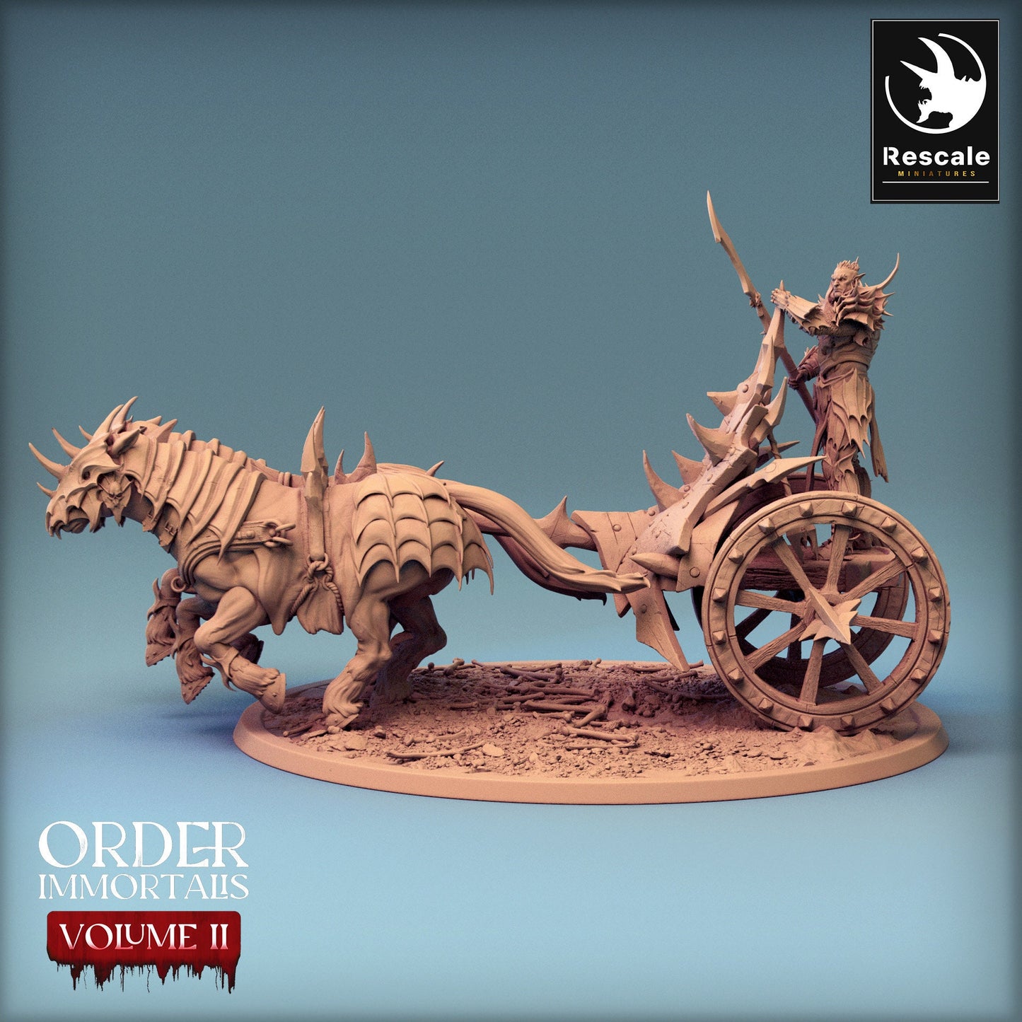 Immortalis Chariot Run No Helmet | Rescale Miniatures | Compatible with D&D/AoS | Fantasy | Tabletop RPG